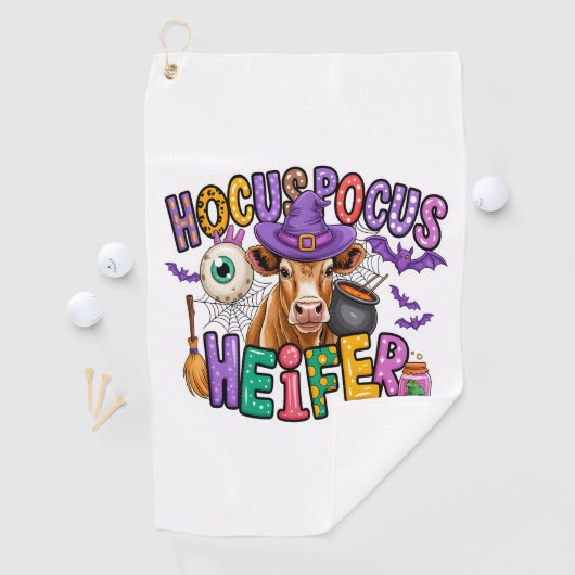 Hocus Pocus Heifer Halloween Koe Golfhanddoek (Insitu)