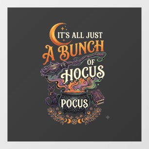 Hocus Pocus Heksenbezem Zwarte Kat Magische Ketel Raamsticker