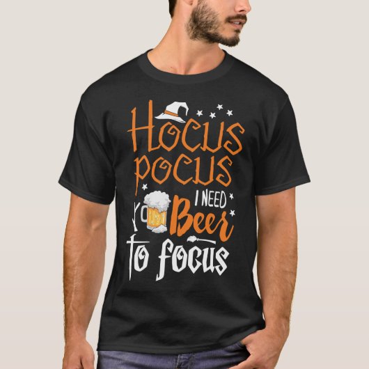 Hocus Pocus I need Beer I Focus Halloween Essenti T-shirt (Voorkant)