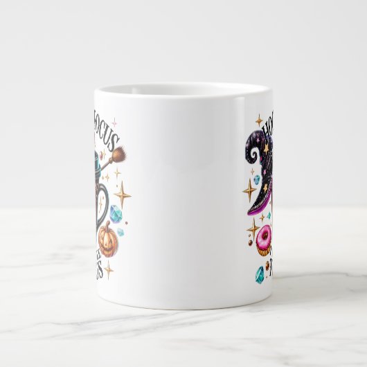 "Hocus Pocus I Need Coffee" Funny Witchy Grote Koffiekop (Voorkant)
