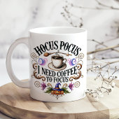 "Hocus Pocus I Need Coffee" Funny Witchy  Grote Koffiekop