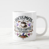 "Hocus Pocus I Need Coffee" Funny Witchy  Grote Koffiekop (Rechts)