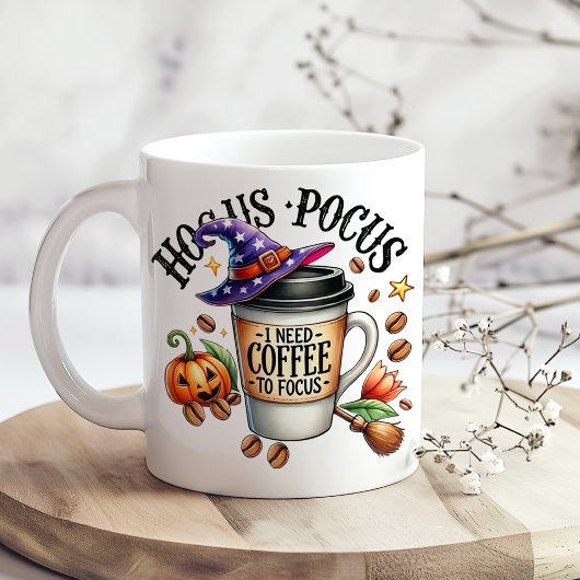 "Hocus Pocus I Need Coffee to Focus" Grote Koffiekop