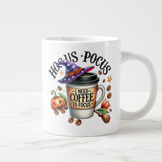 "Hocus Pocus I Need Coffee to Focus" Grote Koffiekop (Rechts)