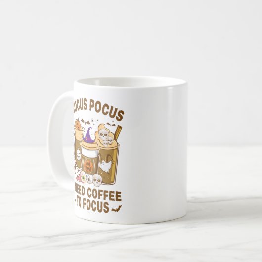 Hocus Pocus I need Coffee To Focus Halloween Koffiemok (Voorkant links)