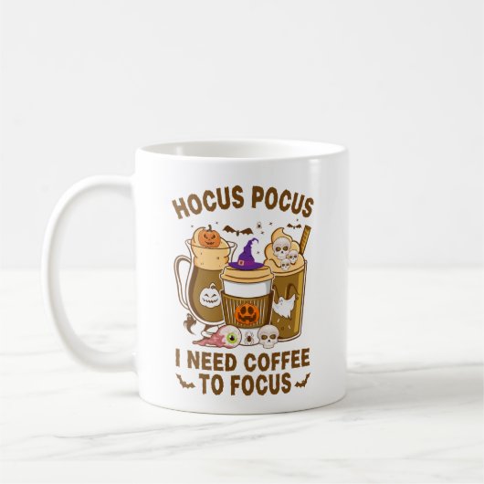 Hocus Pocus I need Coffee To Focus Halloween Koffiemok (Links)