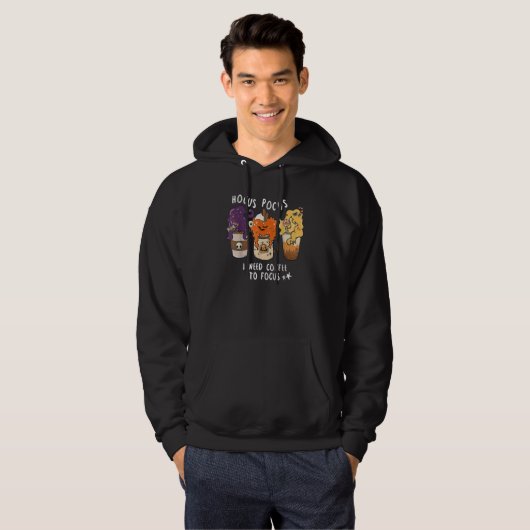 Hocus Pocus I Need Coffee To Focus Halloween Teach Hoodie (Voorkant volledig)