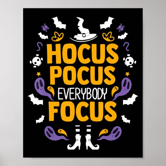 Hocus Pocus Iedereen Focus Halloween Outfit Hallo Poster (Voorkant)