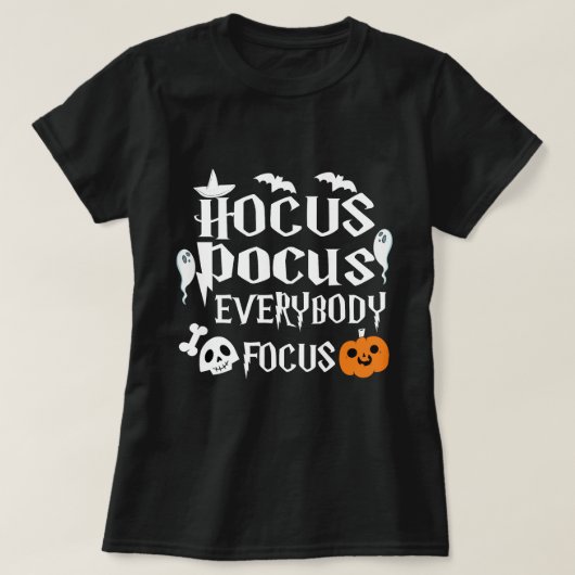 Hocus Pocus Iedereen Focus Heks T-Shirt , Hocus (Design voorkant)
