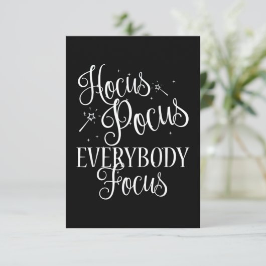 Hocus Pocus Iedereen Focus-leraar Kaart (Staand voorkant)