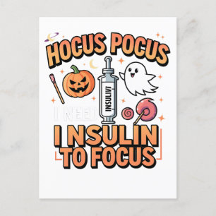 Hocus Pocus Ik heb insuline nodig om diabetes te f Feestdagenkaart