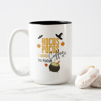 Hocus Pocus Ik heb koffie nodig om Halloween te fo Tweekleurige Koffiemok