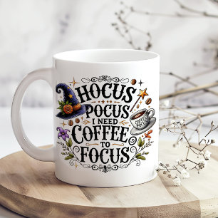 "Hocus Pocus Ik heb koffie nodig om me te concentr Grote Koffiekop