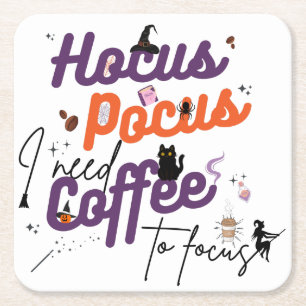 Hocus Pocus Ik heb koffie nodig om me te concentre Kartonnen Onderzetters