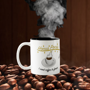 Hocus Pocus ik heb koffie nodig om me te concentre Tweekleurige Koffiemok