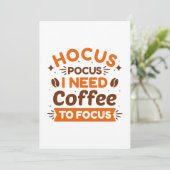 Hocus Pocus ik heb koffie nodig om te focussen Bedankkaart (Staand voorkant)