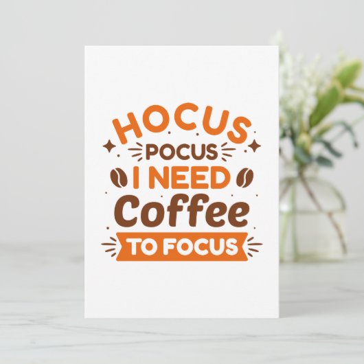 Hocus Pocus ik heb koffie nodig om te focussen Bedankkaart (Staand voorkant)