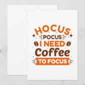 Hocus Pocus ik heb koffie nodig om te focussen Bedankkaart (Voorkant / Achterkant)