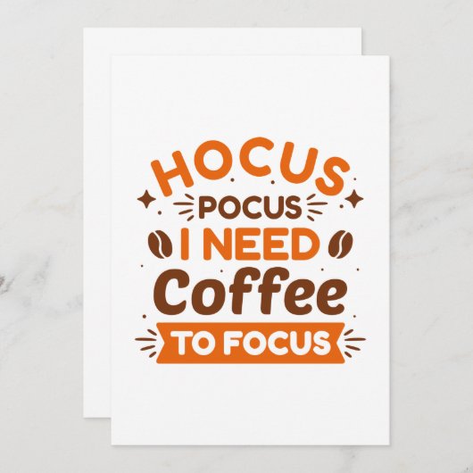 Hocus Pocus ik heb koffie nodig om te focussen Bedankkaart (Voorkant / Achterkant)