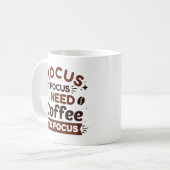 Hocus Pocus ik heb koffie nodig om te focussen Koffiemok (Voorkant links)