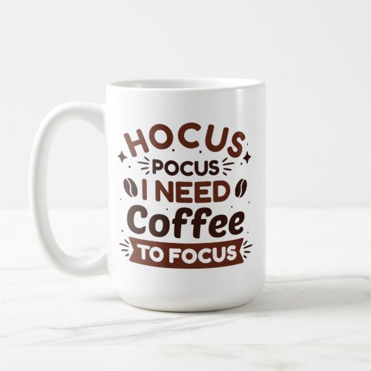 Hocus Pocus ik heb koffie nodig om te focussen Koffiemok (Links)