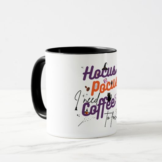Hocus Pocus Ik heb koffie nodig om te focussen Mok (Voorkant links)