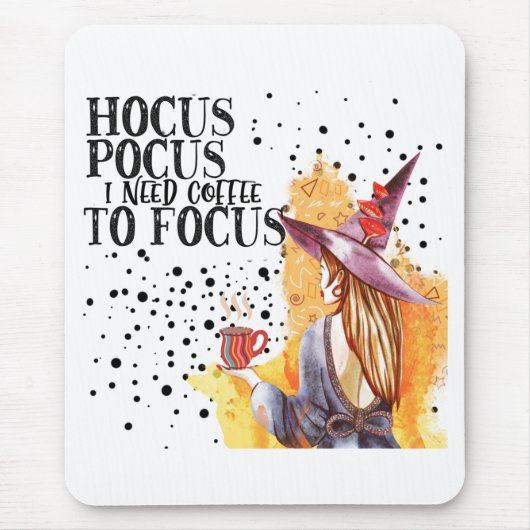 Hocus Pocus ik heb koffie nodig om te focussen Muismat (Voorkant)