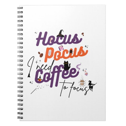 Hocus Pocus Ik heb koffie nodig om te focussen Notitieboek (Voorkant)
