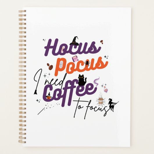 Hocus Pocus Ik heb koffie nodig om te focussen Planner (Voorkant)