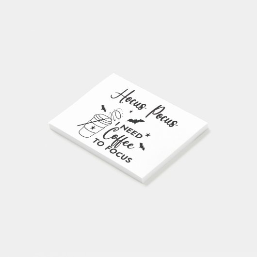 Hocus Pocus Ik heb koffie nodig om te focussen Post-it® Notes (Schuin)