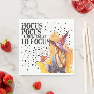 Hocus Pocus ik heb koffie nodig om te focussen Servet