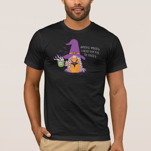 Hocus Pocus ik heb koffie nodig om te focussen T-shirt (Voorkant)