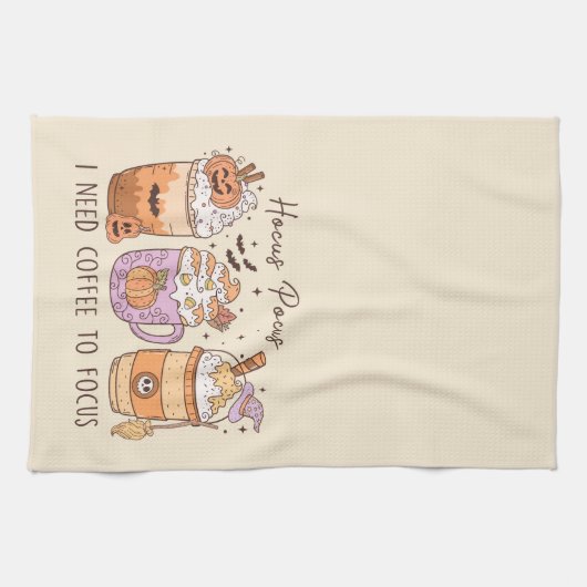 "Hocus Pocus Ik heb koffie nodig om te focussen" Theedoek (Horizontaal)