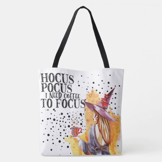 Hocus Pocus ik heb koffie nodig om te focussen Tote Bag (Achterkant)
