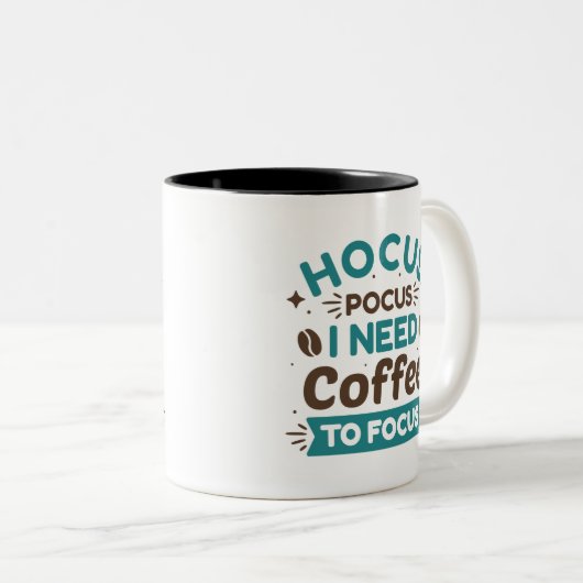 Hocus Pocus ik heb koffie nodig om te focussen Tweekleurige Koffiemok (Voorkant rechts)