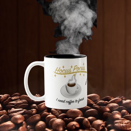 Hocus Pocus Ik heb koffie nodig om te focussen Tweekleurige Koffiemok