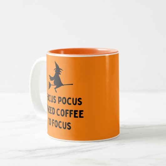 Hocus Pocus Ik heb koffie nodig om te focussen Tweekleurige Koffiemok (Voorkant links)