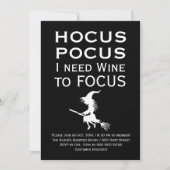 HOCUS POCUS Ik heb Wijn nodig naar FOCUS Halloween Kaart (Voorkant)