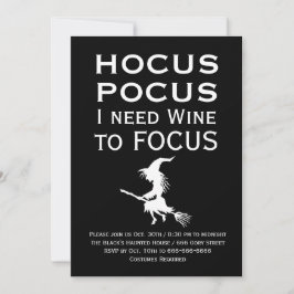 HOCUS POCUS Ik heb Wijn nodig naar FOCUS Halloween Kaart