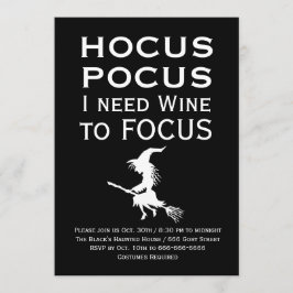 HOCUS POCUS Ik heb Wijn nodig naar FOCUS Halloween Kaart