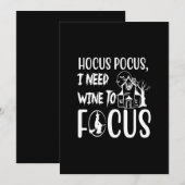 hocus pocus ik heb wijn nodig om me te focussen kaart (Voorkant / Achterkant)