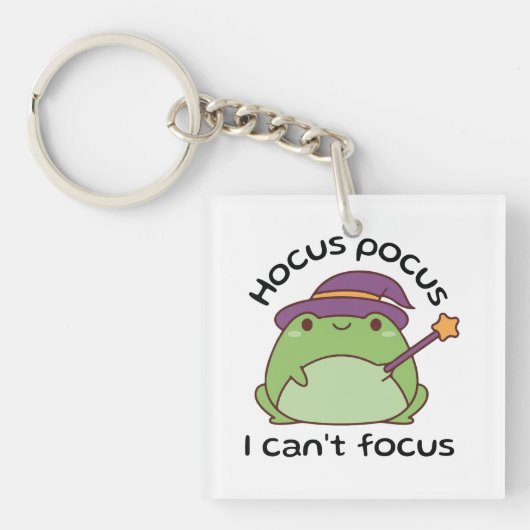 Hocus Pocus Ik Kan Me Niet Concentreren Kikker Sleutelhanger (Voorkant)