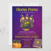 Hocus Pocus Kids Halloweenfeest Kaart (Voorkant)