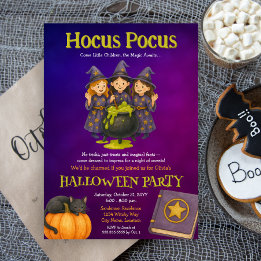 Hocus Pocus Kids Halloweenfeest Kaart