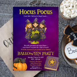 Hocus Pocus Kids Halloweenfeest Kaart