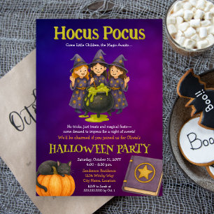 Hocus Pocus Kids Halloweenfeest Kaart