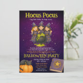 Hocus Pocus Kinder Halloween Party Kaart (Staand voorkant)