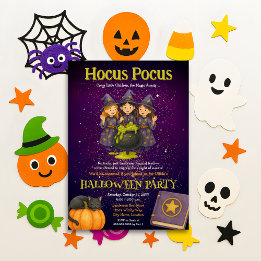 Hocus Pocus Kinder Halloween Party Kaart