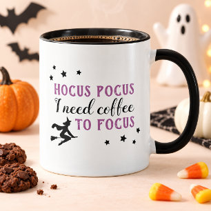 Hocus Pocus Koffie om te focussen Paarse Halloween Mok