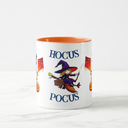 Hocus Pocus Magic Broom Witch Boo Halloween Party Mok (Midden)